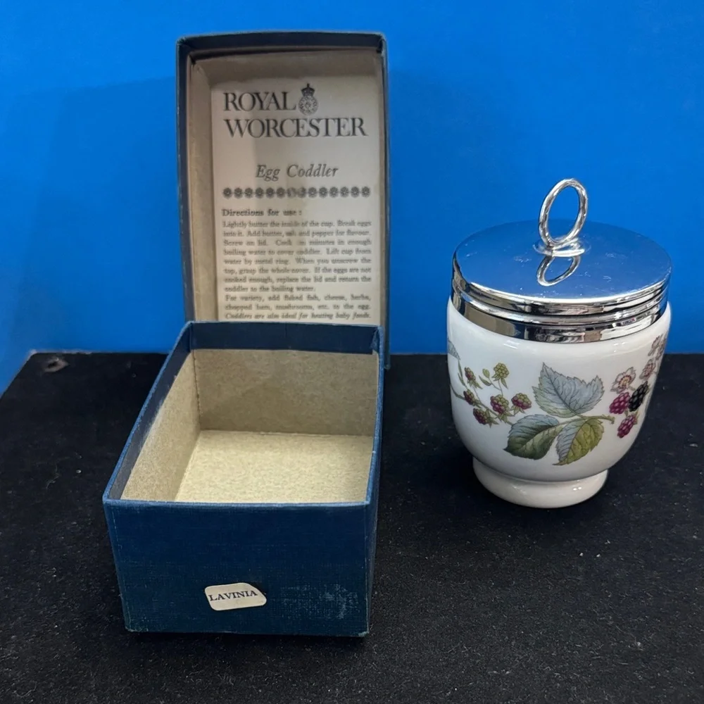 Vintage Royal Worcester Egg Coddler with Berry Motif (LAVINIA)